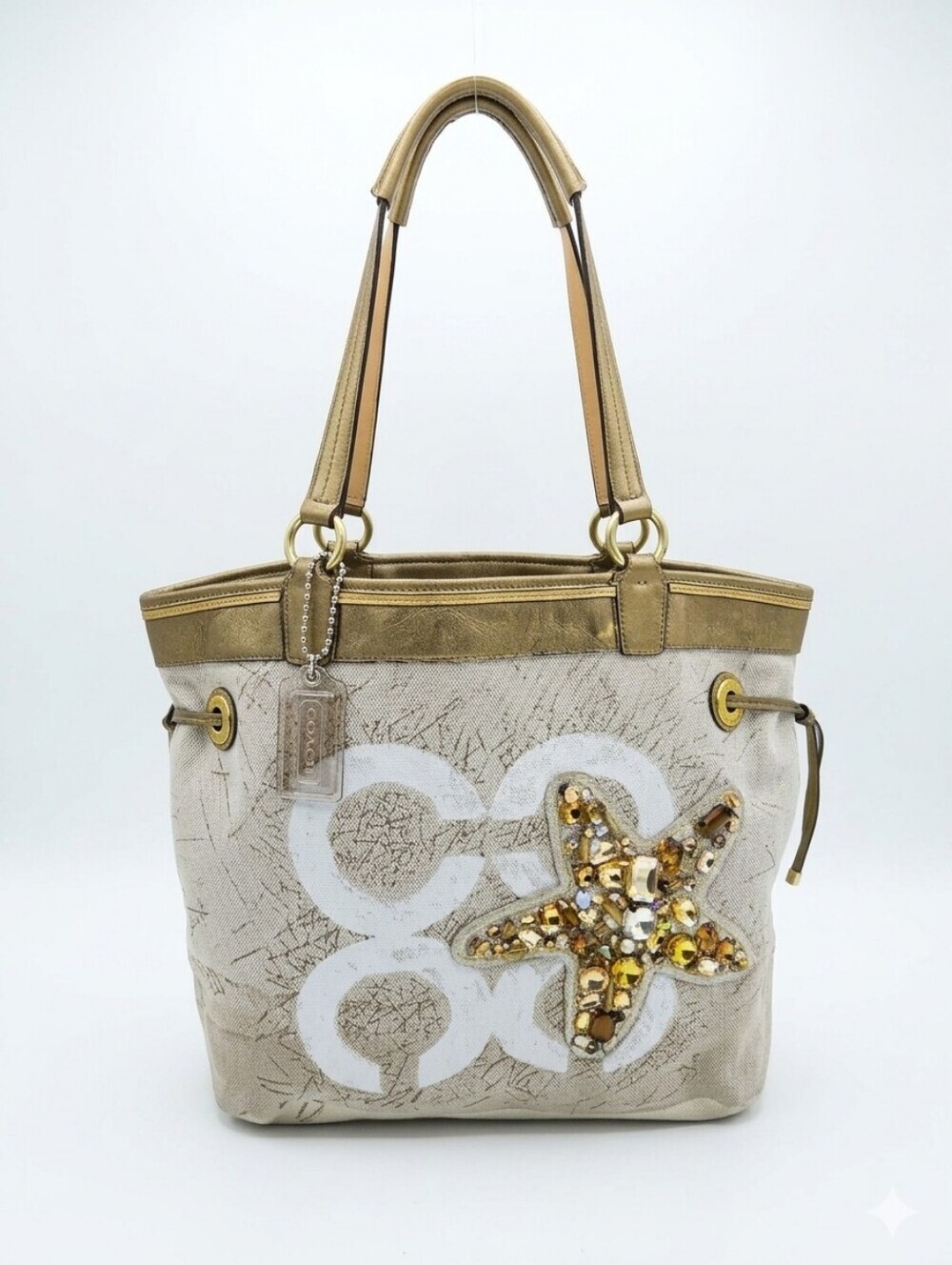 Coach Audrey Starfish Canvas Leigh Slim Tote - Style 17024 - RARE